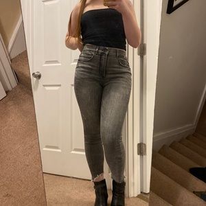 Express distressed grey jeans